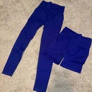 Athletic Leggings and Shorts Size Small Royal Blue